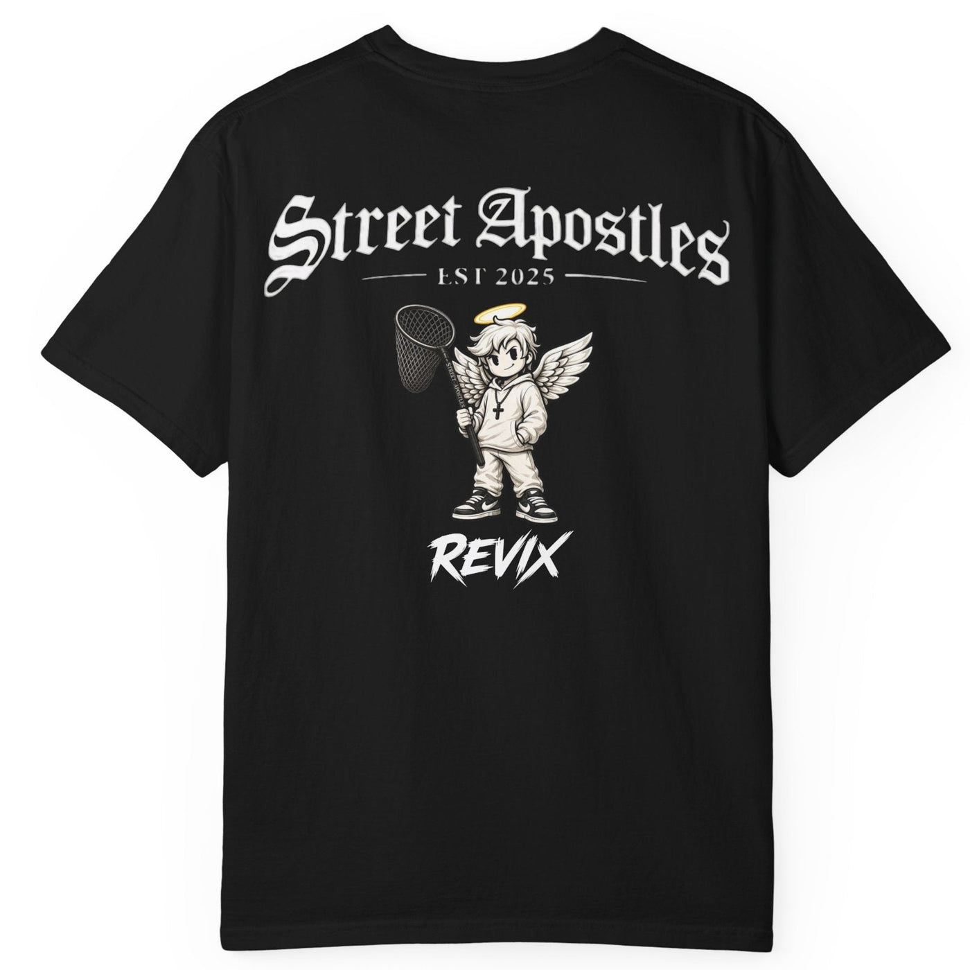 Street Apostles Tee — 'Revix' Cherub Graphic Garment-Dyed T-Shirt